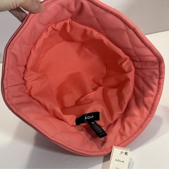Aqua Pink Bucket Hat Quilted Bloomingdale’s Exclusive Adult One Size New - Picture 11 of 11
